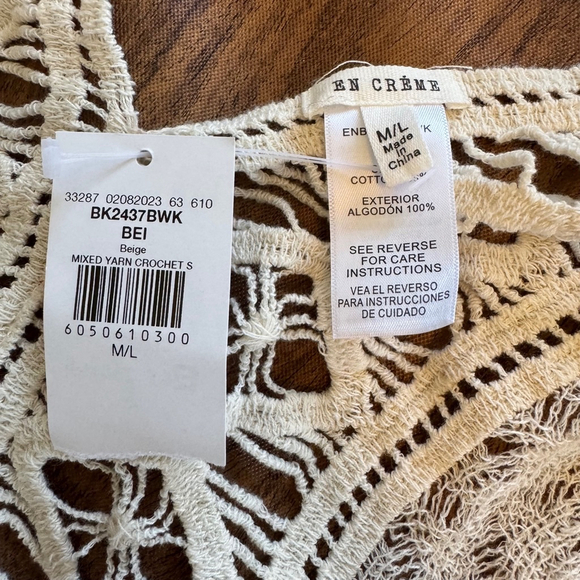 NWT Women's Buckle En Creme Beige Crochet Shrug Cardigan Size M/L Cover-Up - Picture 5 of 8